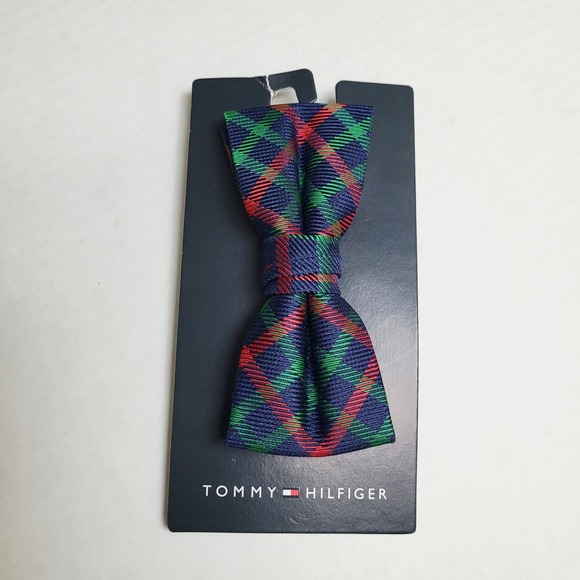 Tommy Hilfiger Kids Plaid Bow Tie Preppy Neckwear Blue Red Green Adjustable NWT - Picture 3 of 7